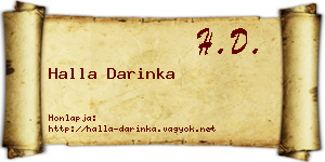 Halla Darinka névjegykártya
